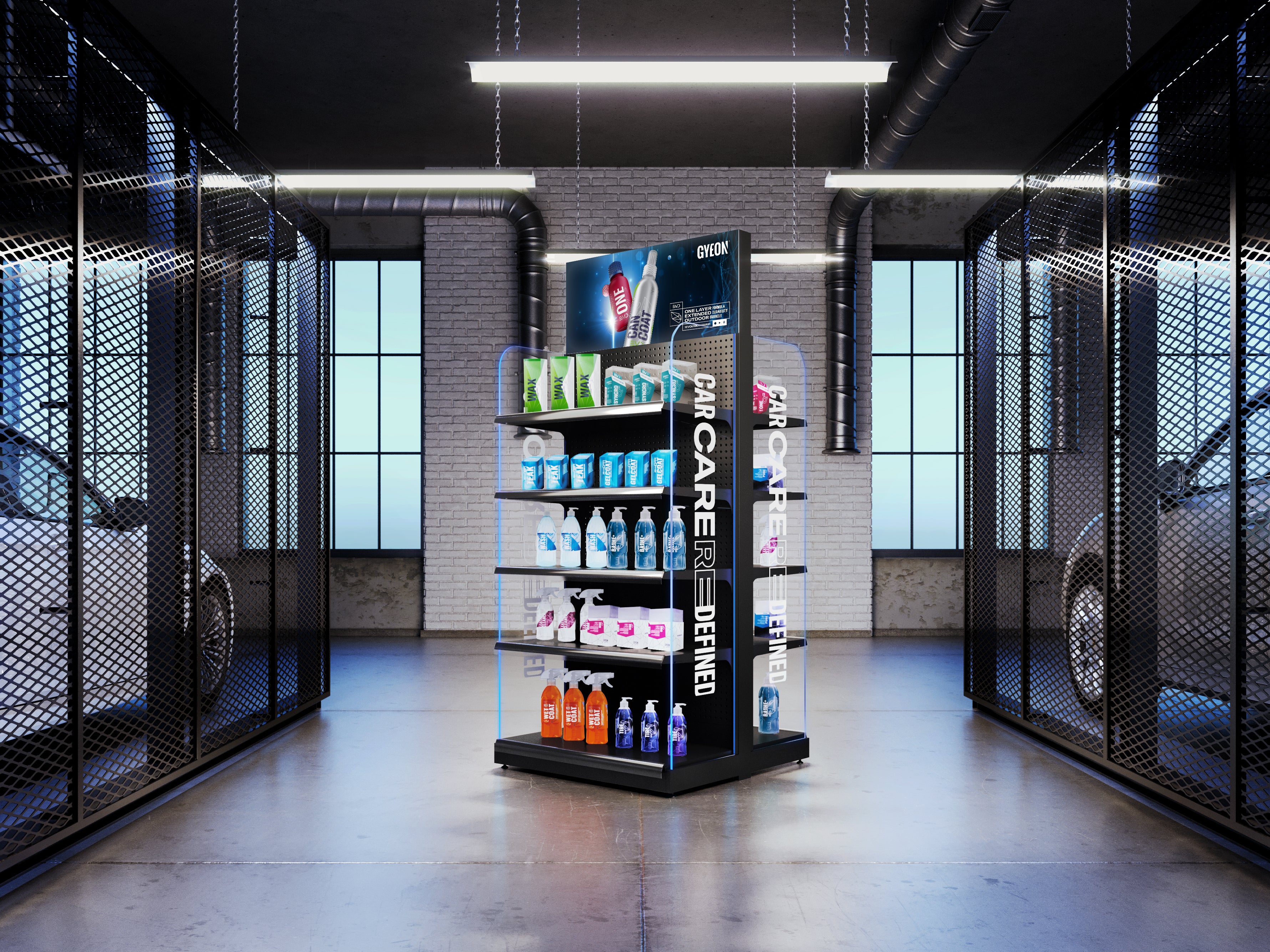 Gyeon POS stander til bilplejeprodukter