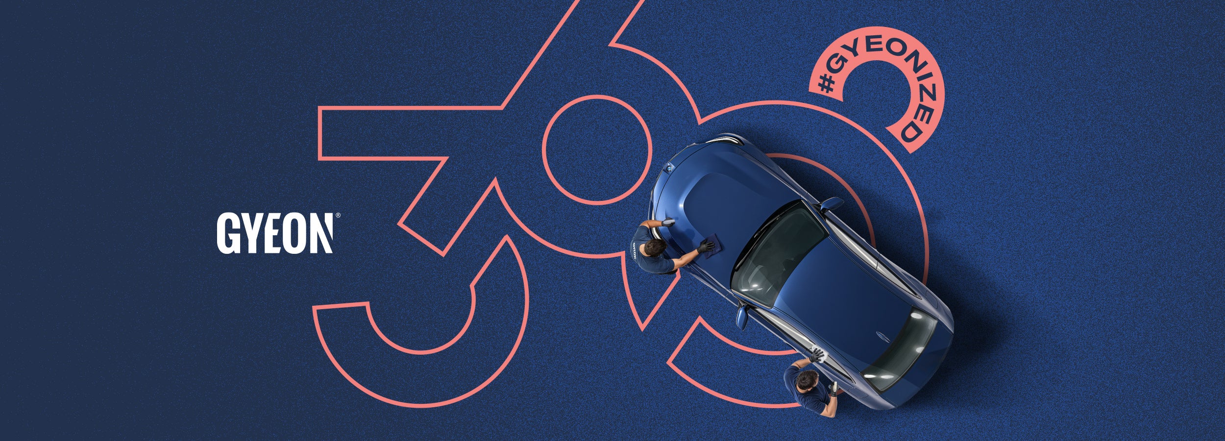 Gyeon 360 banner vises med blå bmw