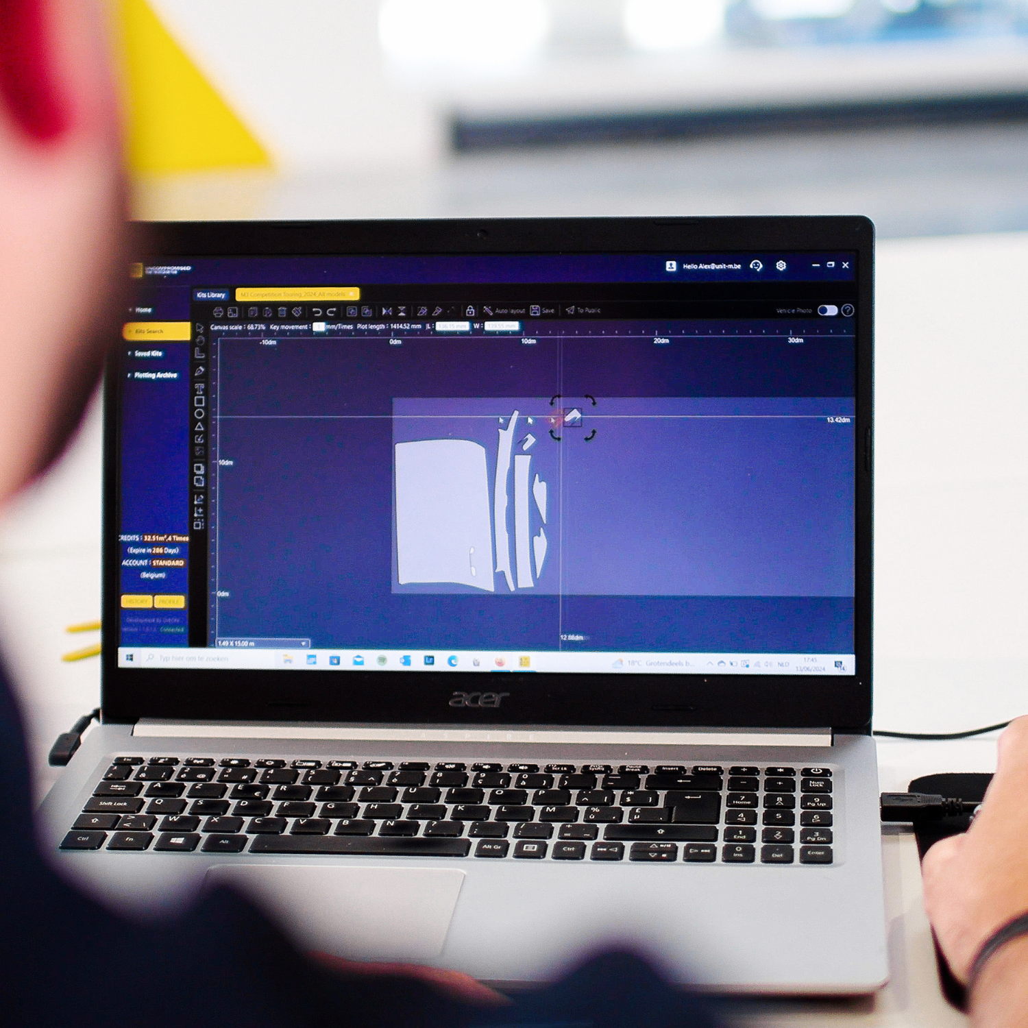 PPF Software fremvises på en bærbar pc