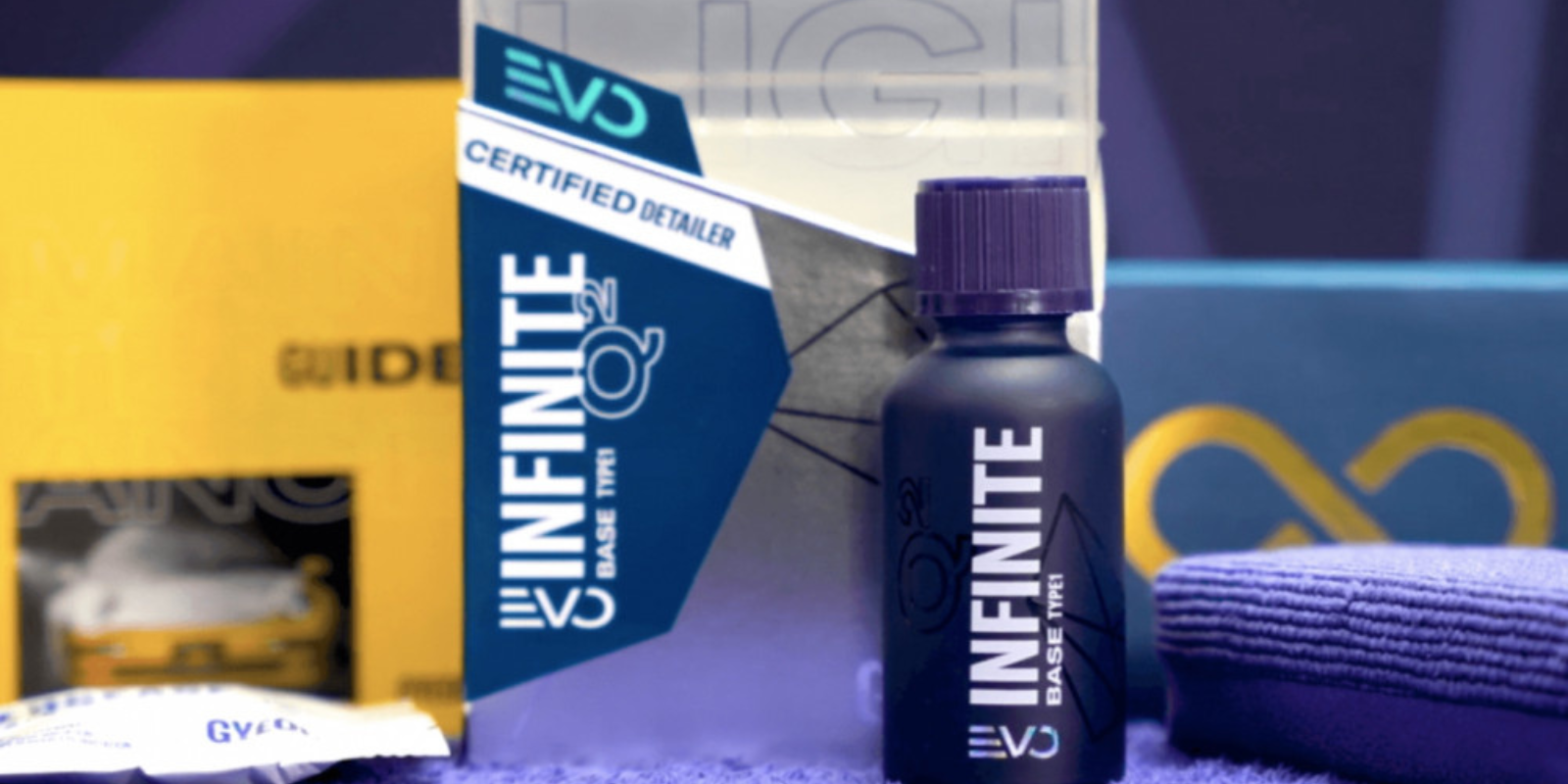 Keramisk coating flaske vises sammen med tilbehør til coating sættet